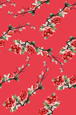 月季花印花华亿平台图片