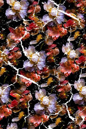 抽象几何清爽梦幻艺术平底立体手绘满版最新高清数码蕾丝民族中国风绣花珠宝肌理时尚潮

流大牌复古欧美风女装衬衫印花华亿平台图片