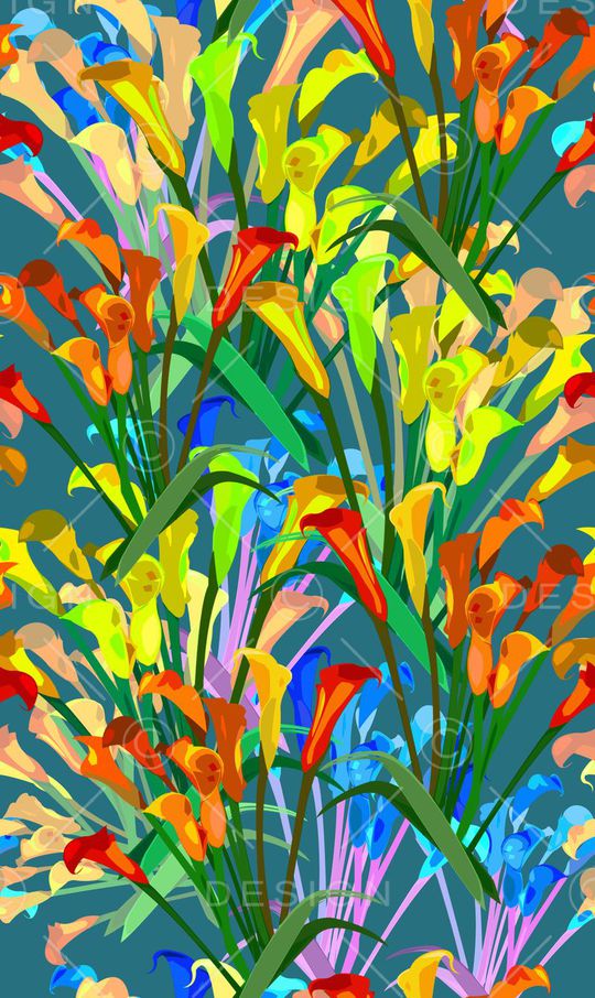 花卉花丛印花华亿平台图片