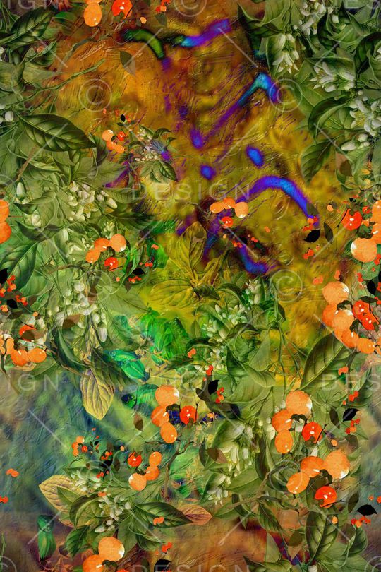 植物风景印花华亿平台图片