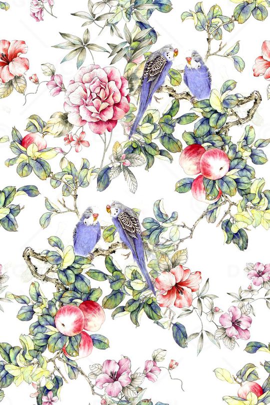 手绘水彩印花华亿平台图片