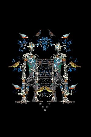 抽象男装图案印花华亿平台图片