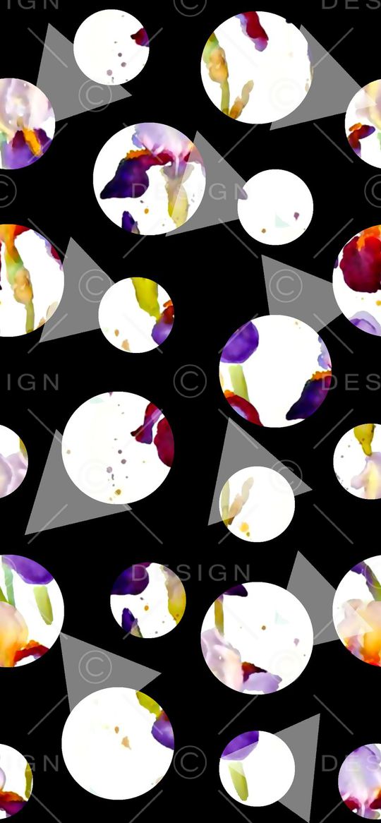 水彩花印花华亿平台图片