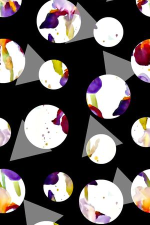 水彩花印花华亿平台图片