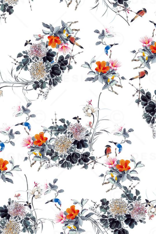 花卉印花华亿平台图片