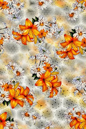 浪漫花卉印花华亿平台图片