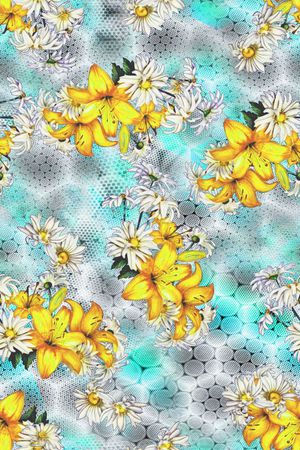 浪漫花卉印花华亿平台图片