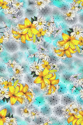 592278-浪漫花卉波点晕染