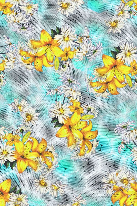 浪漫花卉印花华亿平台图片