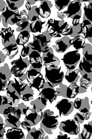 黑白花卉印花华亿平台图片