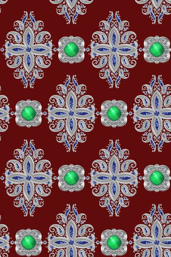 592437-珠宝宝石佩斯利女装