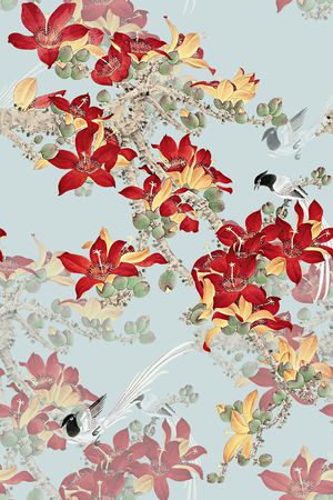 旗袍印花印花华亿平台图片