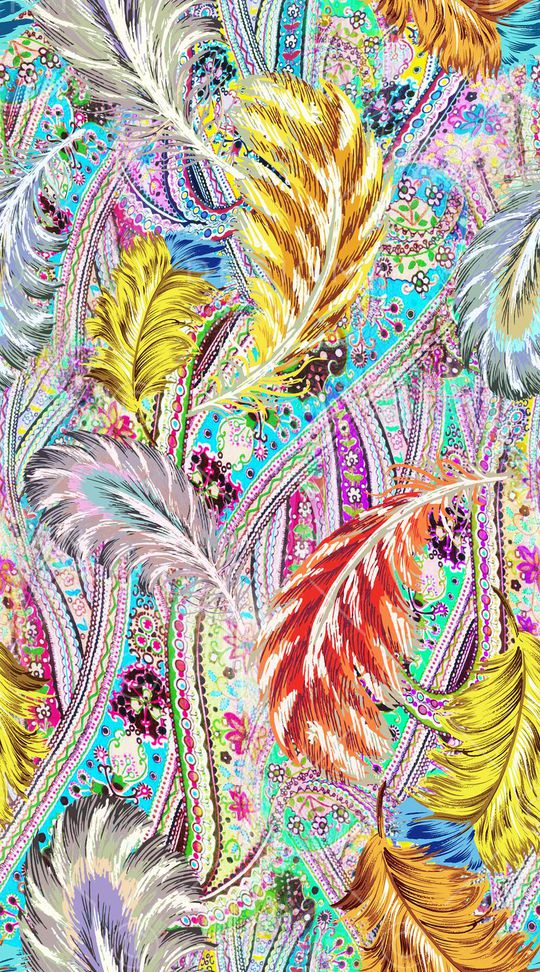 羽毛印花华亿平台图片