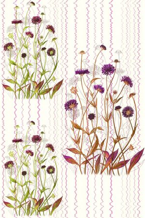 线描花卉印花华亿平台图片