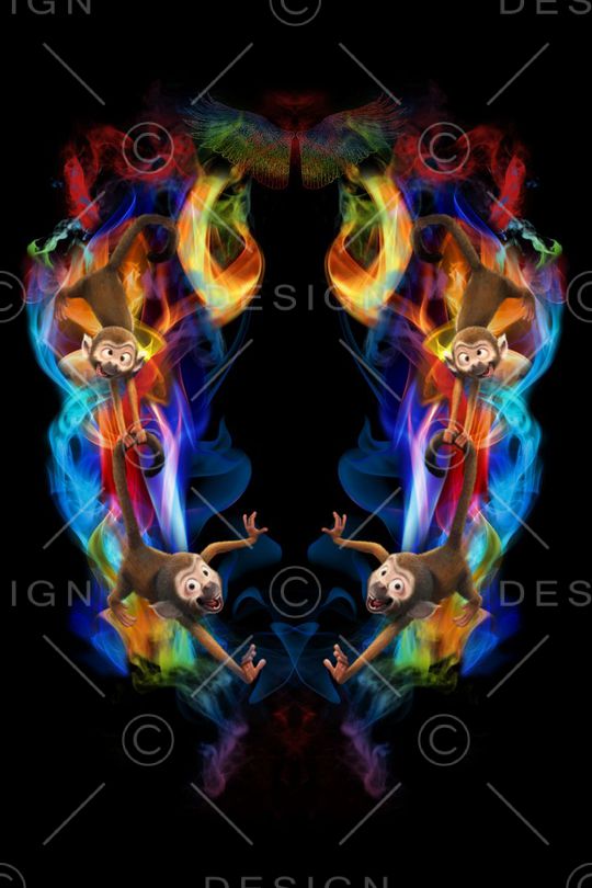 抽象炫彩烟雾印花华亿平台图片