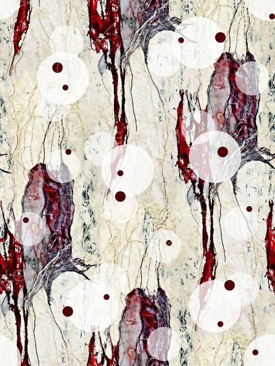 抽象几何清爽梦幻艺术平底立体手绘满版最新高清数码蕾丝民族中国风绣花珠宝肌理时尚潮

流大牌复古欧美风女装外套印花华亿平台图片