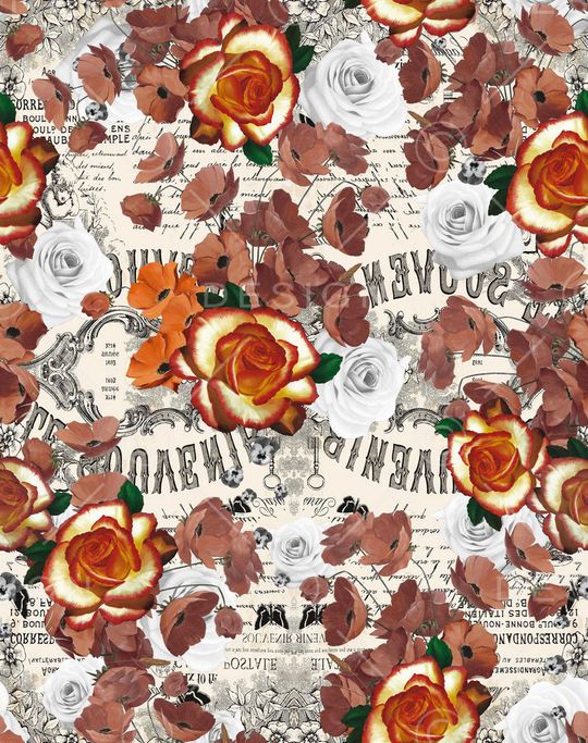 手绘油画印花华亿平台图片