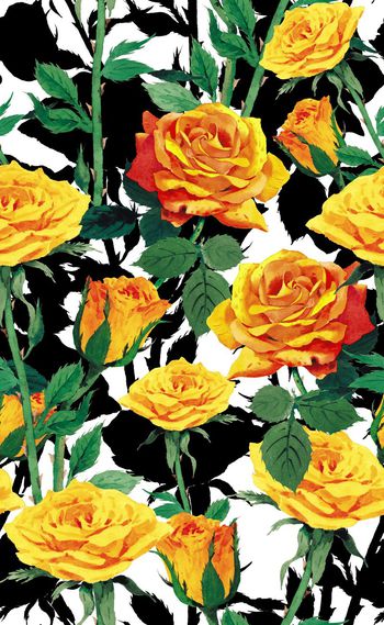 592762-欧美时尚手绘大花