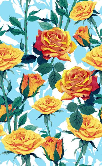 592765-欧美时尚手绘大花