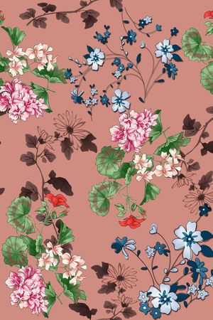 绣球花印花华亿平台图片