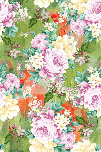 592833-油画花卉组合服装