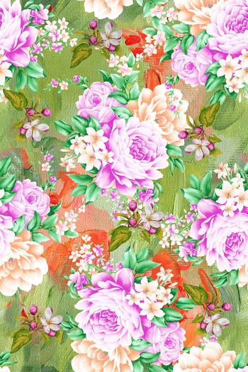 592834-油画花卉组合服装