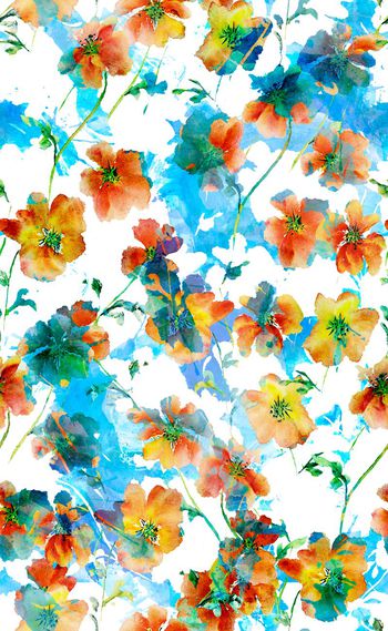 592857-欧美时尚炫彩晕染花卉