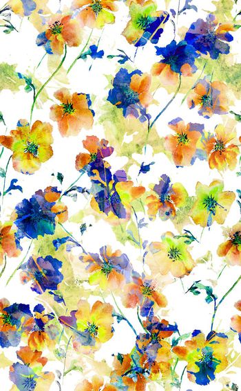 592858-欧美时尚炫彩晕染花卉