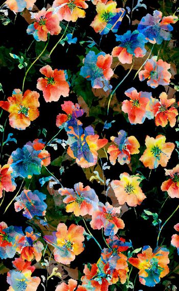 592859-欧美时尚炫彩晕染花卉