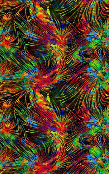 592918-抽象彩色 舞动线条花朵