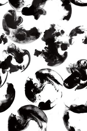 水墨毛笔画印花华亿平台图片