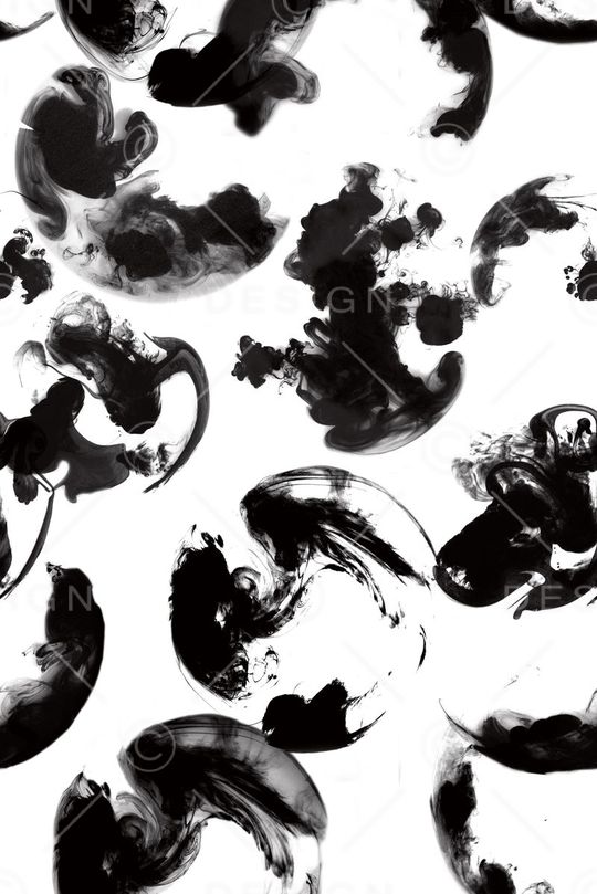 水墨毛笔画印花华亿平台图片