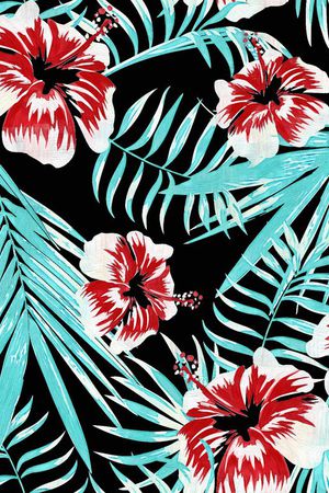 数码热带植物印花华亿平台图片