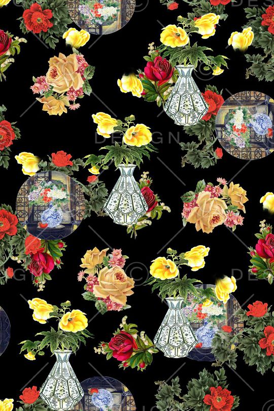 花卉印花华亿平台图片