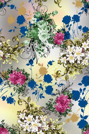 卷草纹印花华亿平台图片