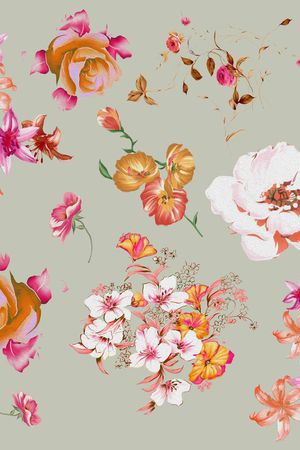 罂粟花印花华亿平台图片