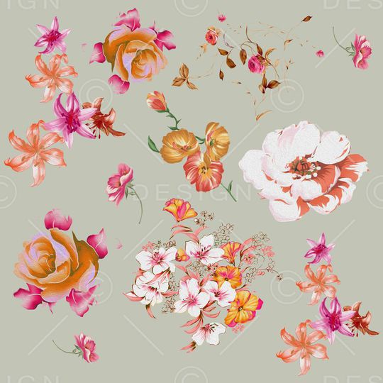 罂粟花印花华亿平台图片