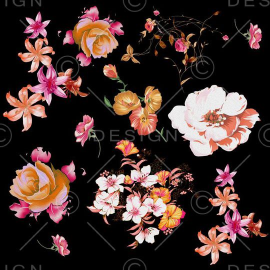 罂粟花印花华亿平台图片