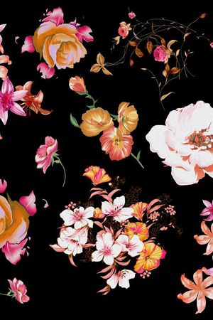 罂粟花印花华亿平台图片