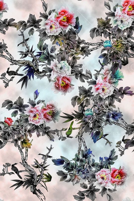 花卉印花华亿平台图片