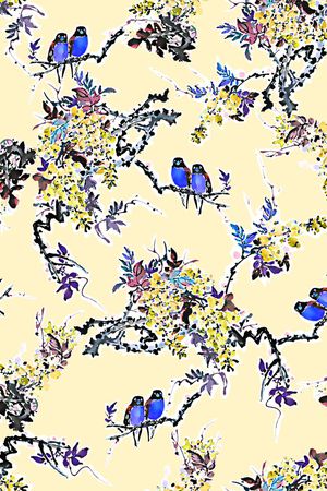 抽象几何清爽梦幻艺术平底立体手绘满版最新高清数码蕾丝民族中国风绣花珠宝肌理时尚潮

流大牌复古欧美风女装衬衫印花华亿平台图片