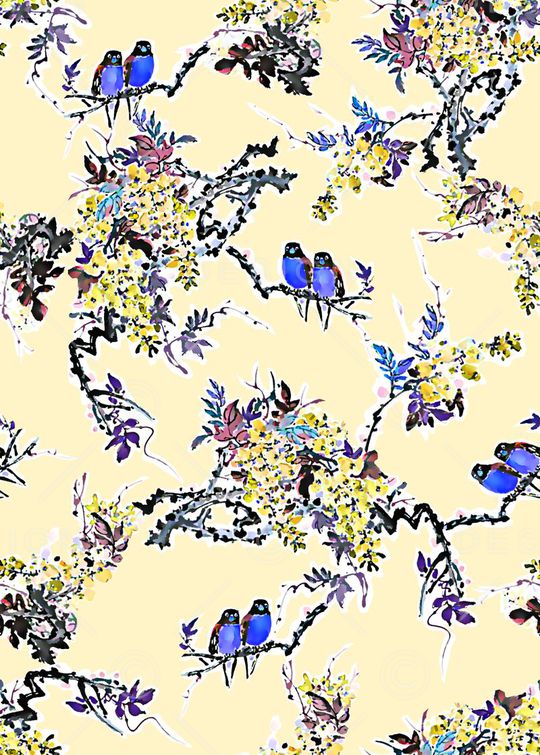 抽象几何清爽梦幻艺术平底立体手绘满版最新高清数码蕾丝民族中国风绣花珠宝肌理时尚潮

流大牌复古欧美风女装衬衫印花华亿平台图片