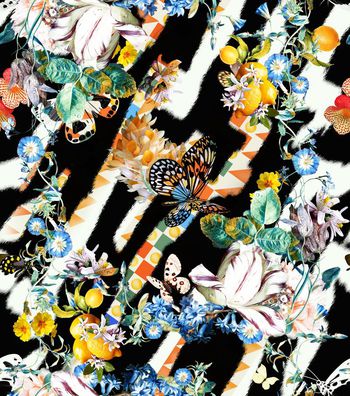 593356-时尚牛仔 花卉组合