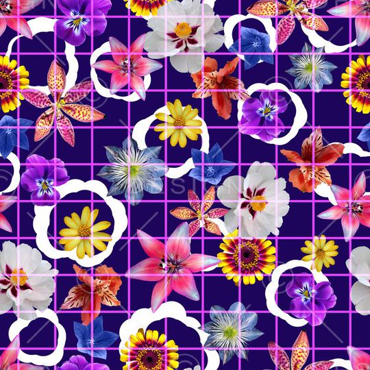 花卉、格子、纯底印花华亿平台图片