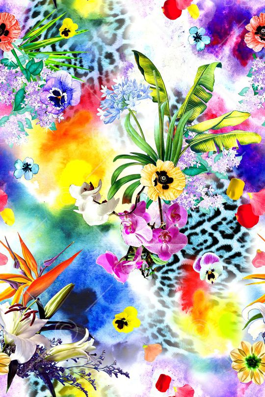 花卉印花华亿平台图片