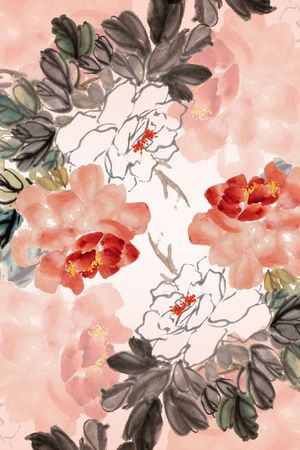 牡丹印花华亿平台图片