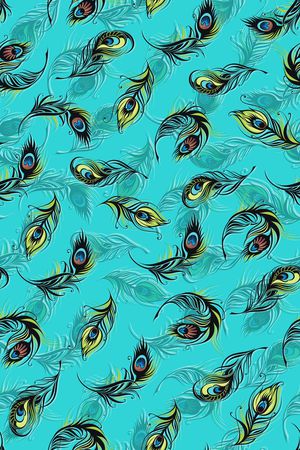 孔雀羽毛印花华亿平台图片