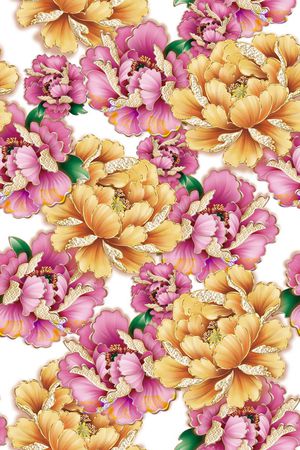 牡丹印花华亿平台图片