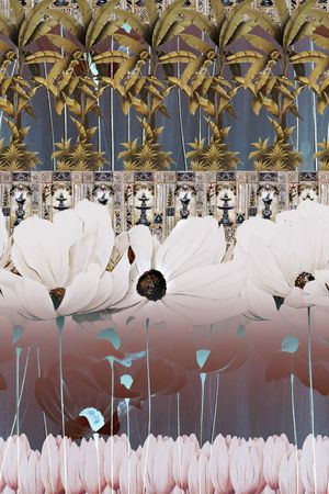 棕榈叶印花华亿平台图片