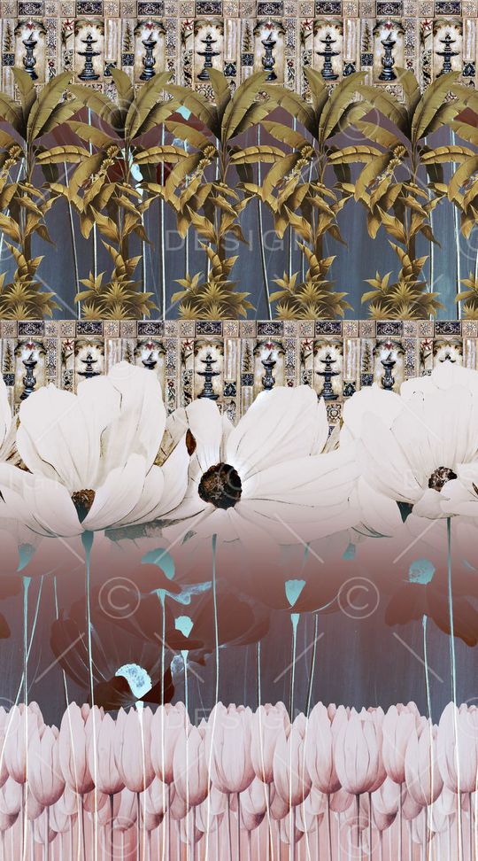 棕榈叶印花华亿平台图片